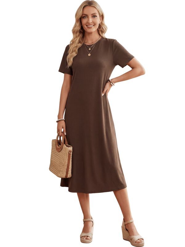 Vestido Midi Casual Malabis Ves-1037 Caf&eacute; image number null