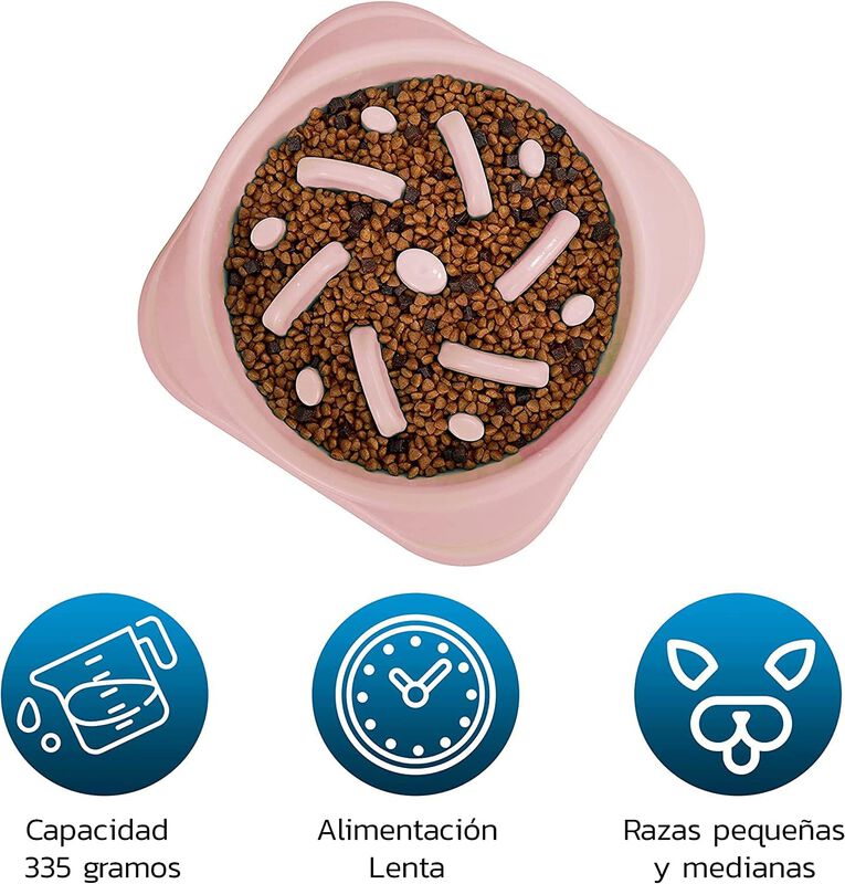 Plato de Alimentación Lenta Rosa para Mascotas ... image number null