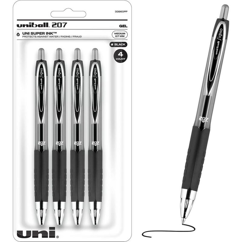 Uniball 207 Bolígrafo de gel retráctil, punta m... image number null