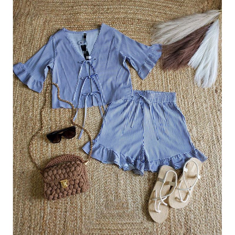 Conjunto de Lino Strech rayas image number null