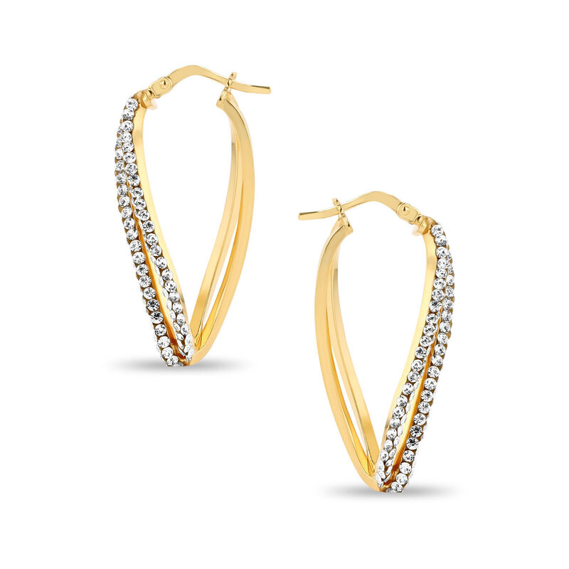 Arracadas 2Begold Amarillo Con Zirconias (25X10... image number null