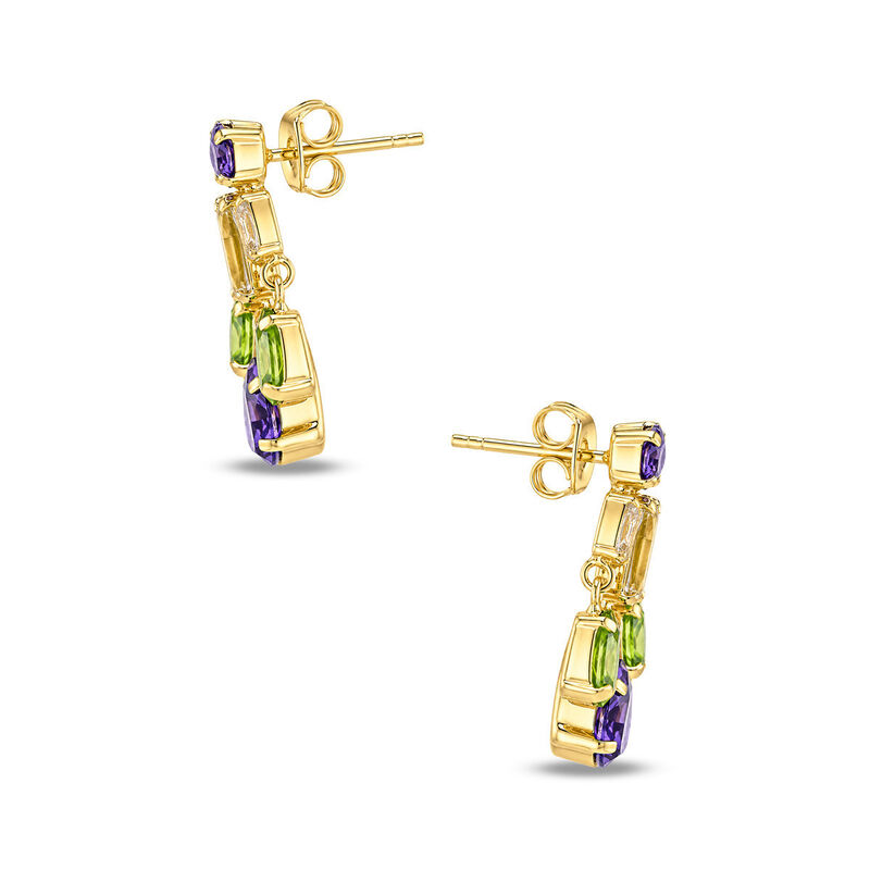 Aretes Plata Dorada 925 Con Piedras De Color image number null