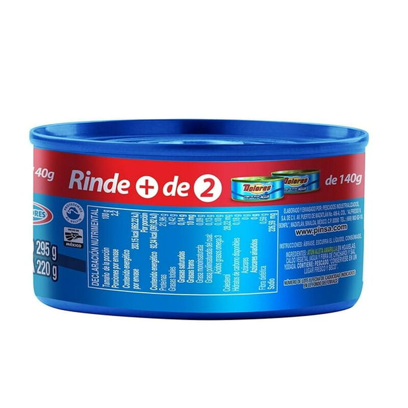 At&uacute;n Dolores aleta amarilla en agua 295 g image number null