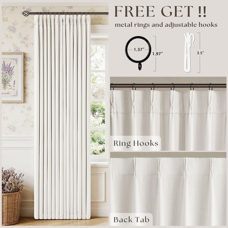Cortinas Twodrapes 274 cm Marfil Opacas Con Pli... image number null