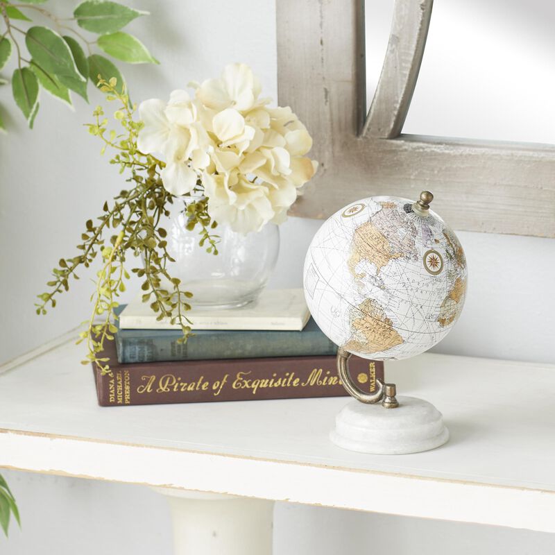 M&aacute;rmol Globe Deco 79 Blanco 13 X 13 X 20 Cm image number null