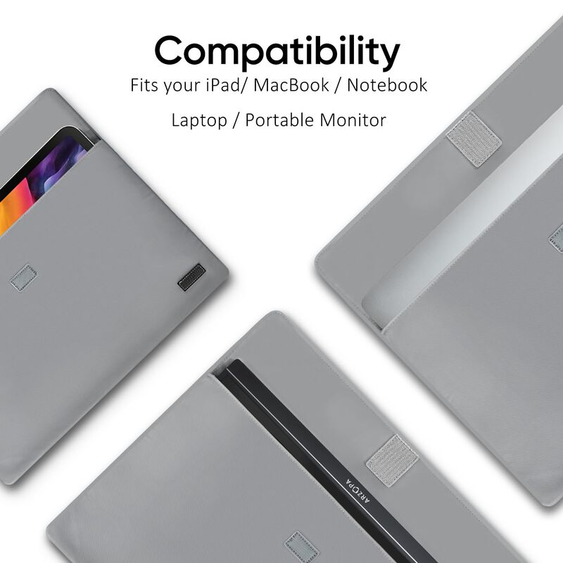 Funda Para Monitor Port&aacute;til Arzopa De Piel Gris... image number null