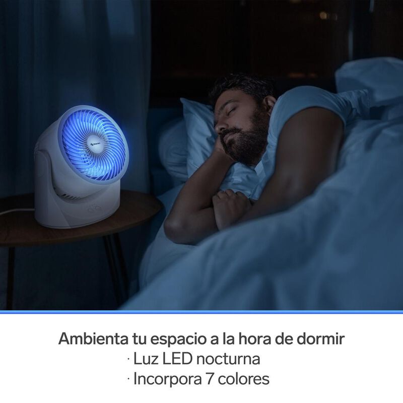 Ventilador con enfriador de aire y luz LED, par... image number null