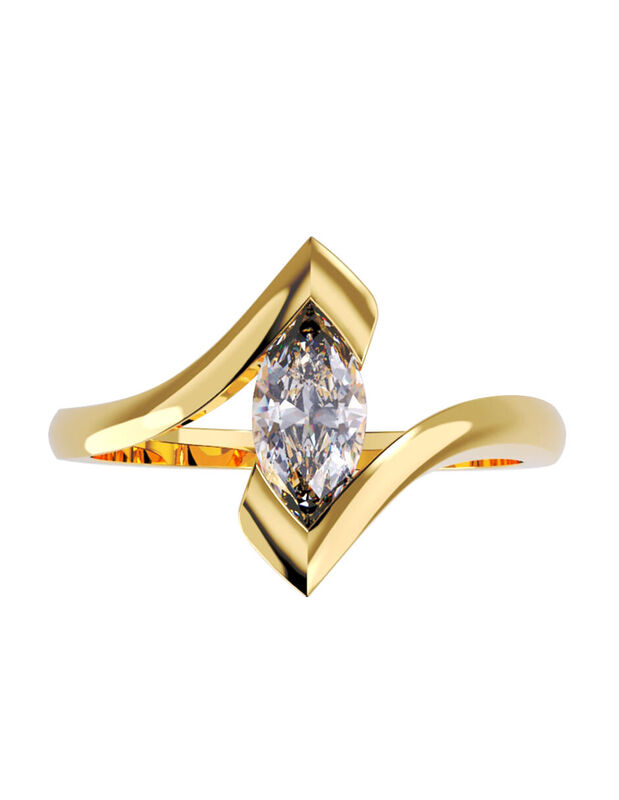 Anillo de Compromiso en Oro Amarillo 14K con Di... image number null