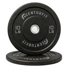 Par Discos 10lb Bumper Ol&iacute;mpico Crossfit Caucho Alto Robote Gris Centurfit