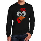 Sudadera De Cuello Redondo Word Art Para Hombre - Cara de Pavo - Negro