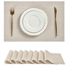 Juego De 8 Manteles Individuales Leetaltree De Pvc Resistente Al Calor, Color Beige Y Blanco