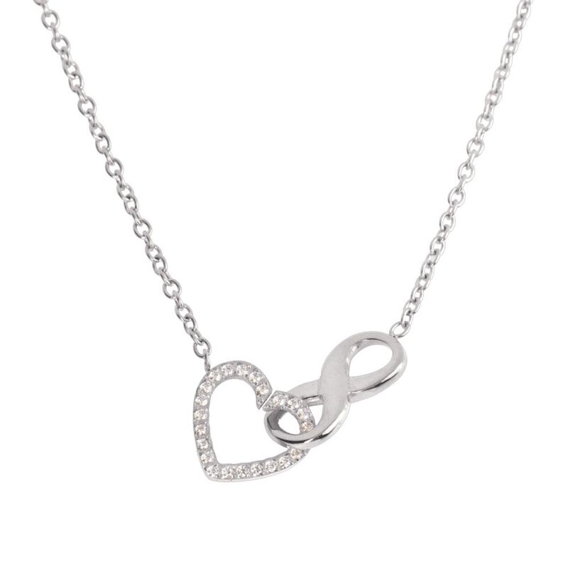 Collar Mujer Coraz&oacute;n Infinito Zirconias Regalo ... image number null