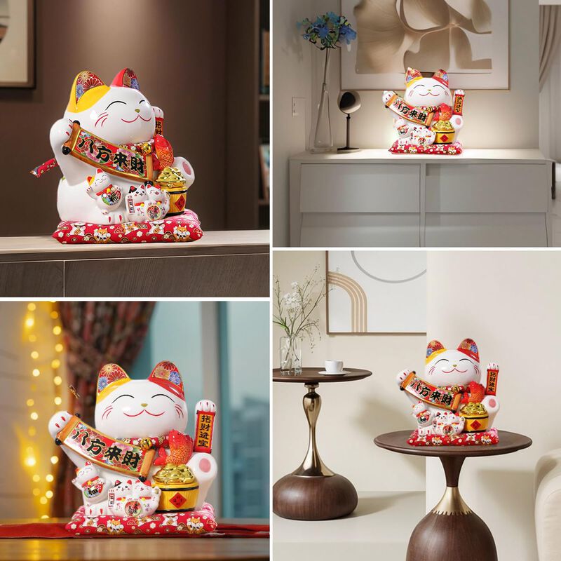 Figura Txyxt Gato Saludando 27 &times; 22 &times; 28 cm Cer... image number null