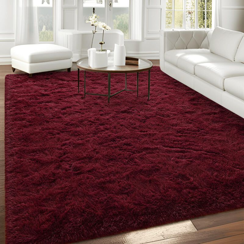 Alfombra Falark 183 &times; 274 cm Rojo Burdeos &ndash; Pel... image number null