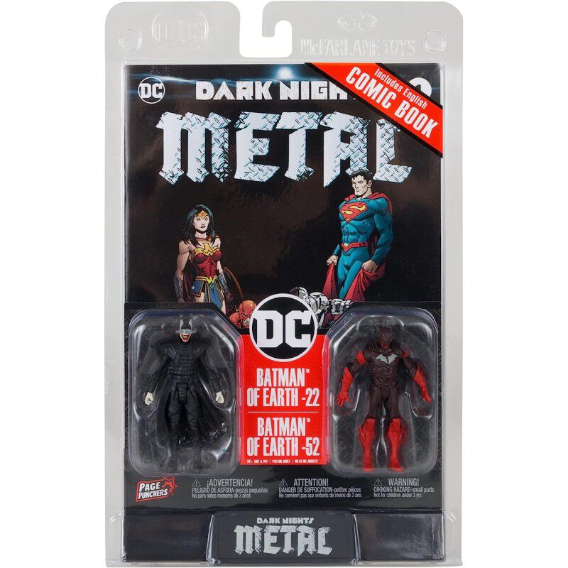 Figuras Batman Who Laughs + Batman Rojo + C&oacute;mic... image number null