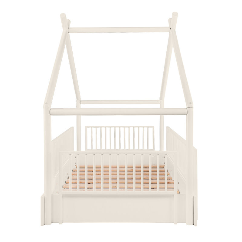 Cama Moderna Montessori de Madera con Barandale... image number null