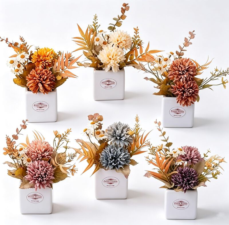Flores Artificiales Donmills 6 Piezas Colores O... image number null