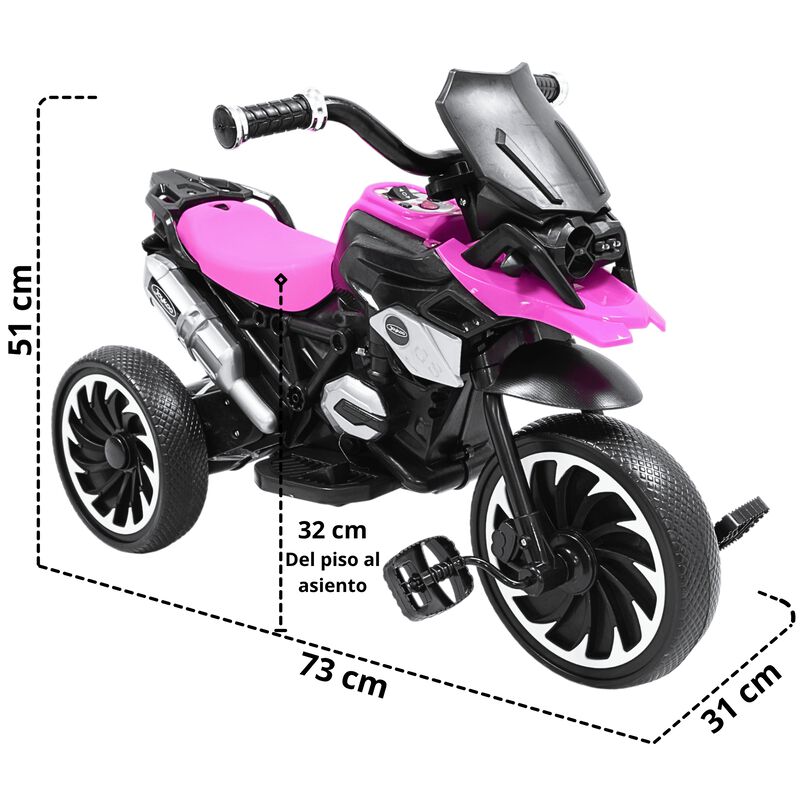 Moto Montable El&eacute;ctrica para Ni&ntilde;os Triciclo H&iacute;b... image number null