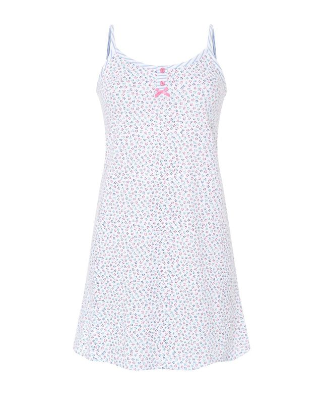 Camis&oacute;n de Tirantes con Flores Celeste image number null