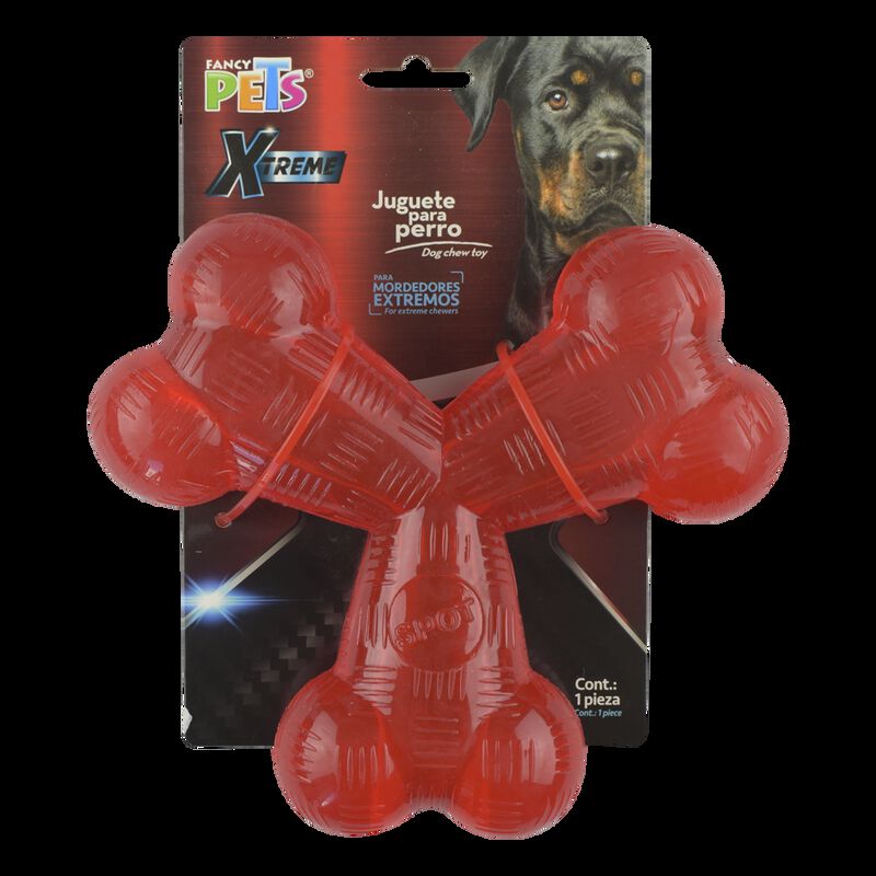 Fancy Pets Juguete Xtreme Hueso Triple Rojo par... image number null