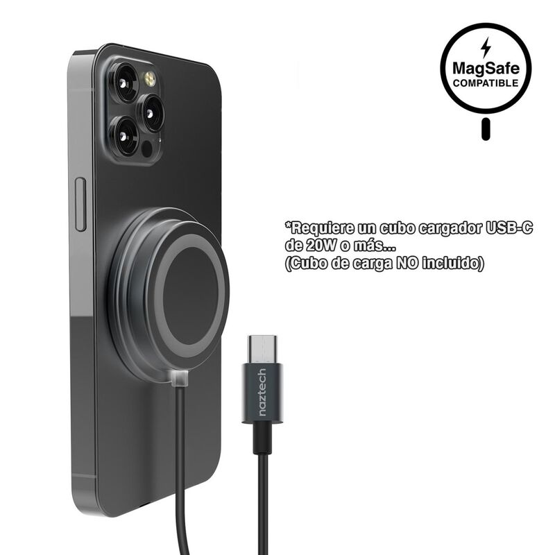 Base Cargador NAZTECH Mag inal&aacute;mbrico 15W Qi pa... image number null