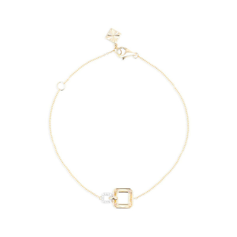 Pulsera De Oro Amarillo 14K Con 2Pts De Diamant... image number null