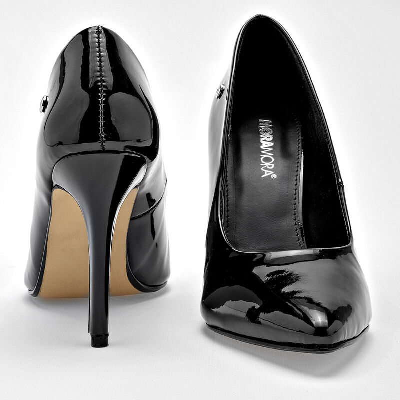 Moramora Zapatilla para mujer negro charol image number null