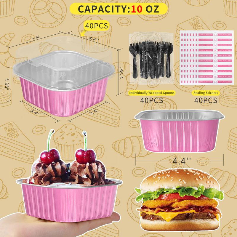 Moldes Para Pastel Heyyumi 40 Uds, 300ml Rosa, ... image number null
