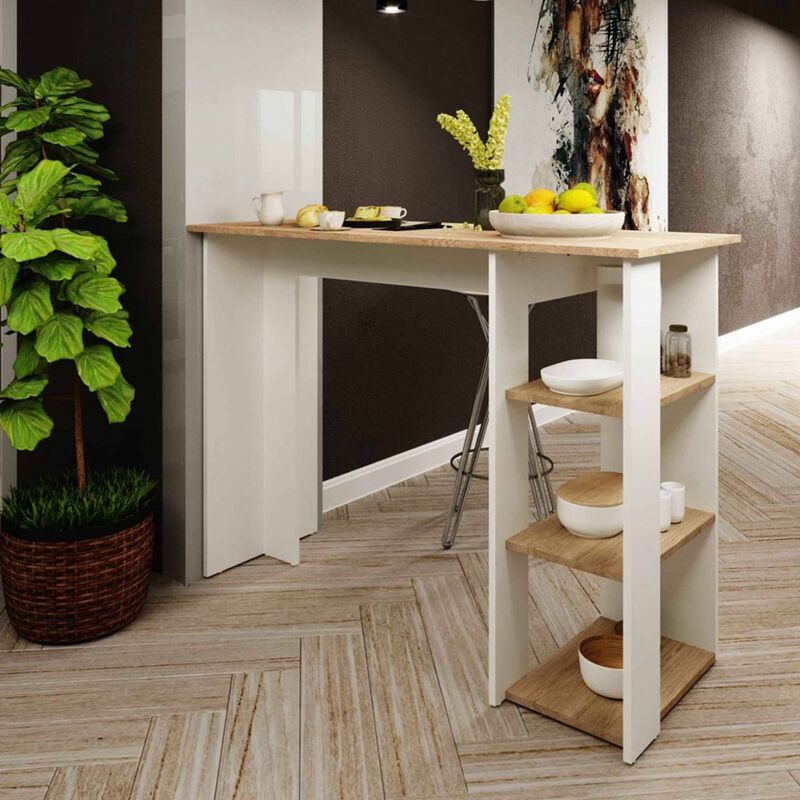 Barra  Desayunador DAN con Repisas Abiertas, Or... image number null