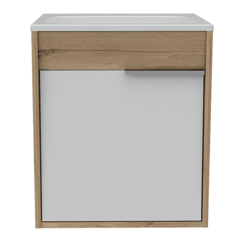 Mueble Lavamanos Burco Café Claro y Blanco image number null
