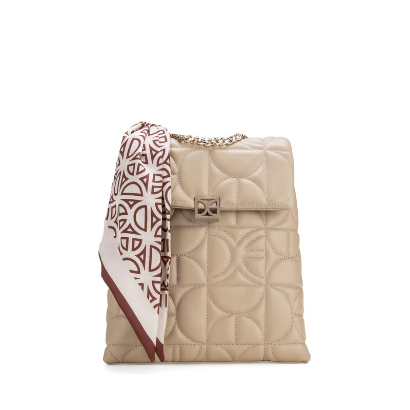 Mochila Mediana Con Mascada Color Beige image number null