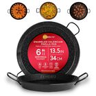 Paellera Zendeu 34cm Acero Carbono Esmaltado 6 Raciones