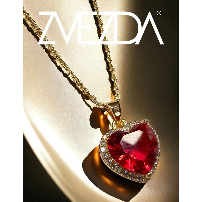 Collar de Mujer Chapa de oro 18K Coraz&oacute;n Zvezda image number null