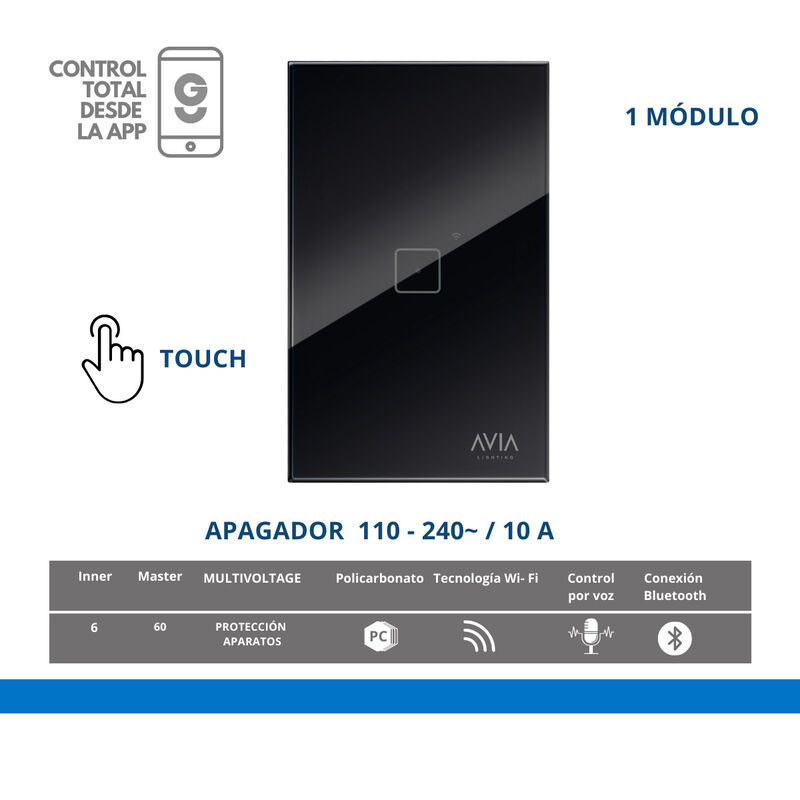 Pack 2 piezas Apagador De Pared Touch De Tres M... image number null