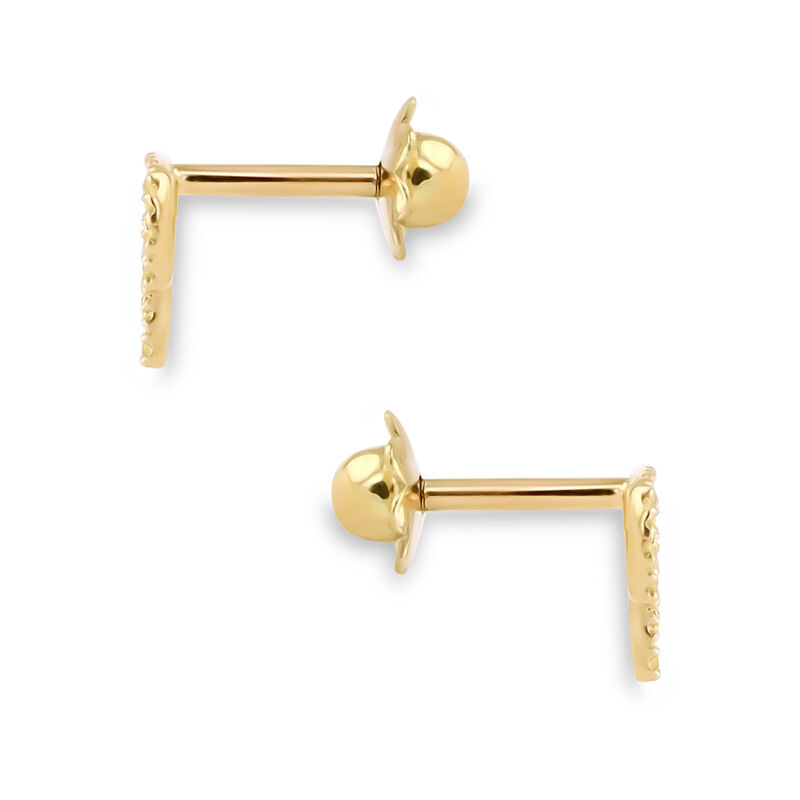 Broqueles De Oro Amarillo (Letra P) 14K Con 6Pt... image number null