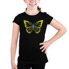 Camiseta Word Art Para Ni&ntilde;a - Mariposa - Negro