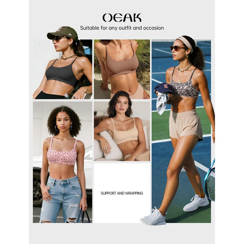 Cami Bra OEAK Inal&aacute;mbrico Sin Aros Leopard Rosa... image number null
