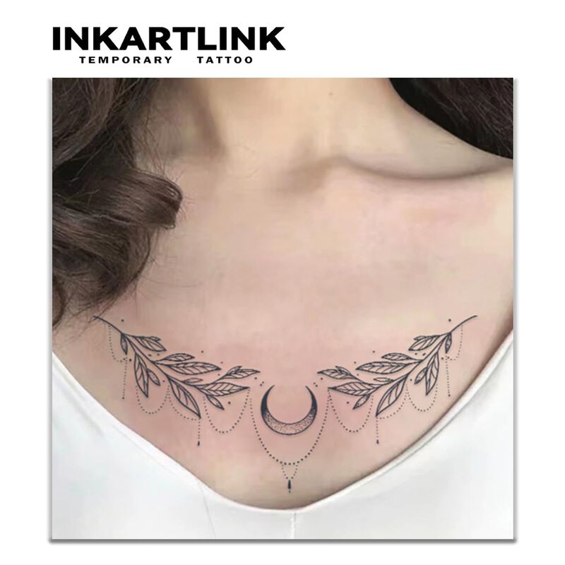 Tatuaje Temporal Inkartlink Cadena Lunar 2 Hoja... image number null