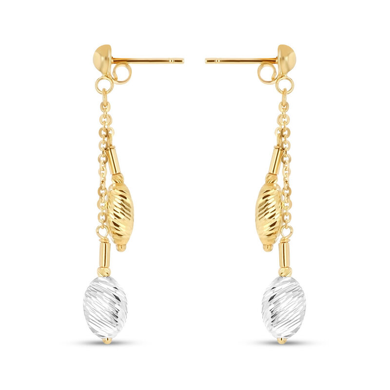 Aretes De Oro Amarillo Y Blanco 14k | Bizzarro image number null