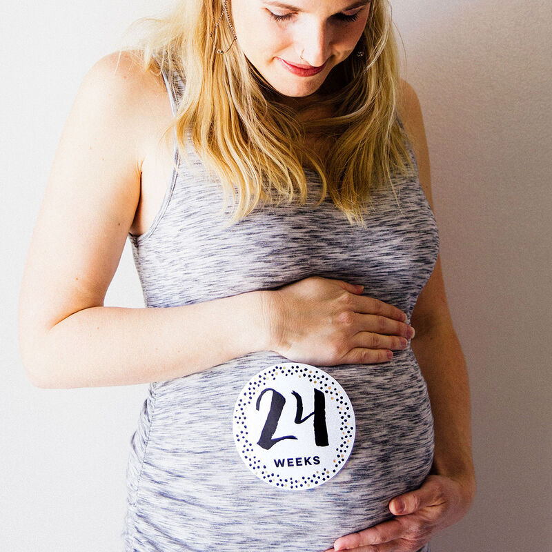 Estampas Embarazo Negro Blanco Y Oro image number null