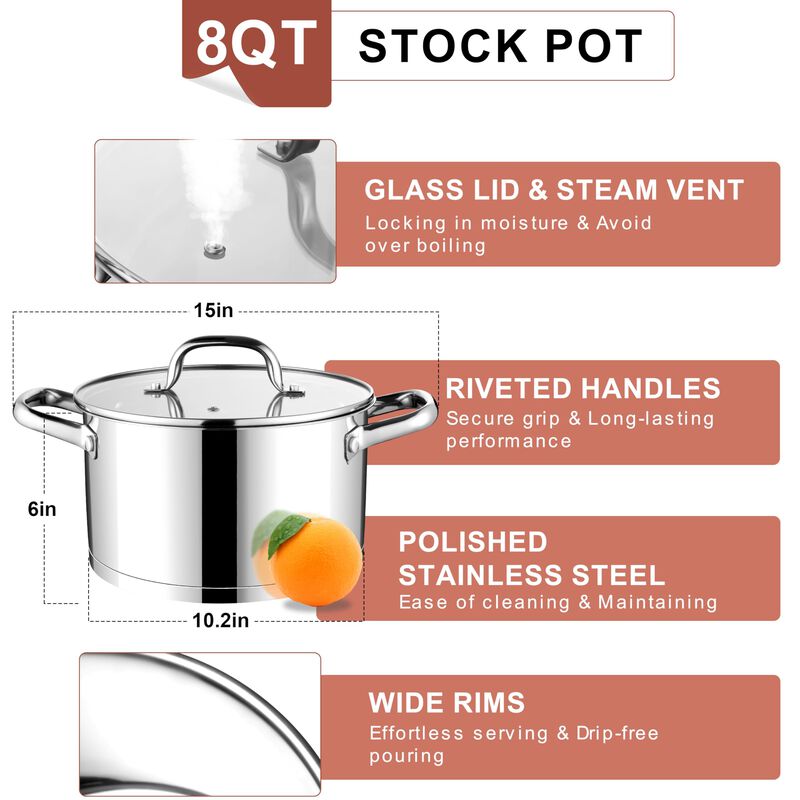 Olla para Caldo E-far 8L Acero Inoxidable con T... image number null