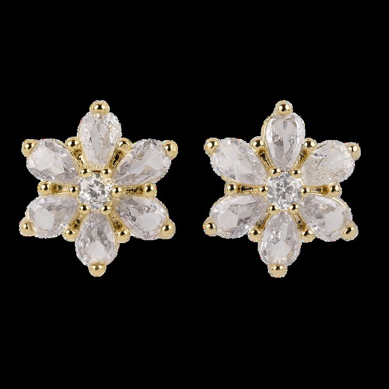 Aretes Mujer Oro 14k Zirconia C&uacute;bica Regalos Na... image number null