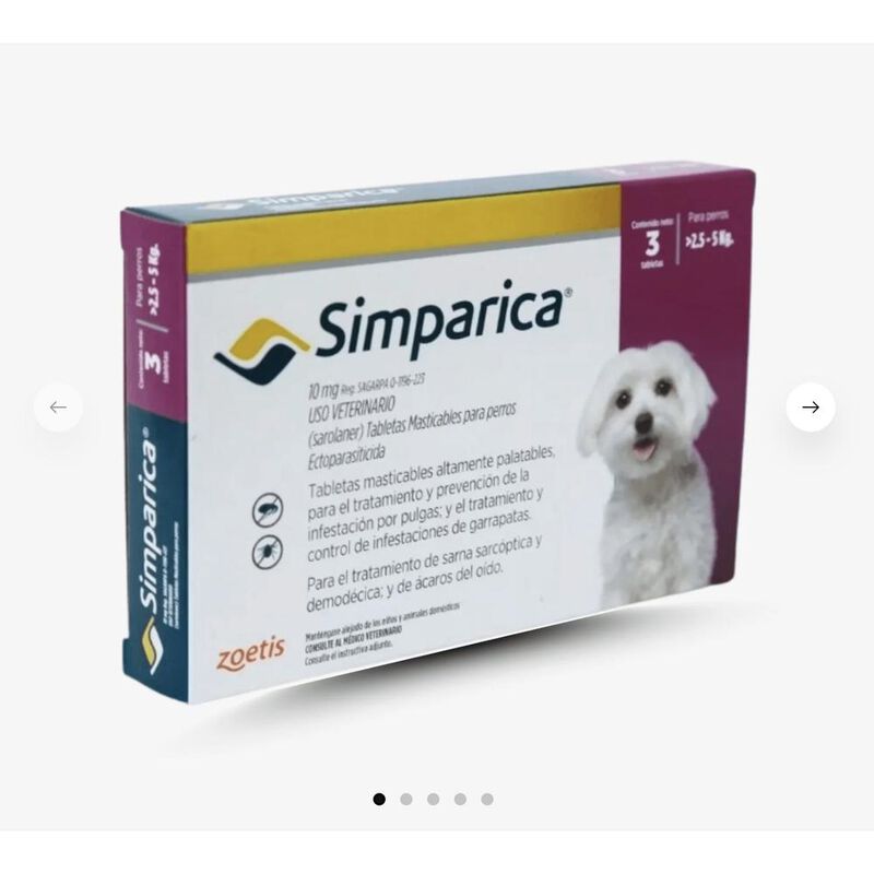 Simparica 10 mg 1 x 1 tab Caja con blister con ... image number null