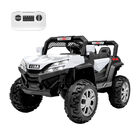 Carro Montable Buggy El&eacute;ctrico Luces Musica Usb Control Blanco Little Monkey