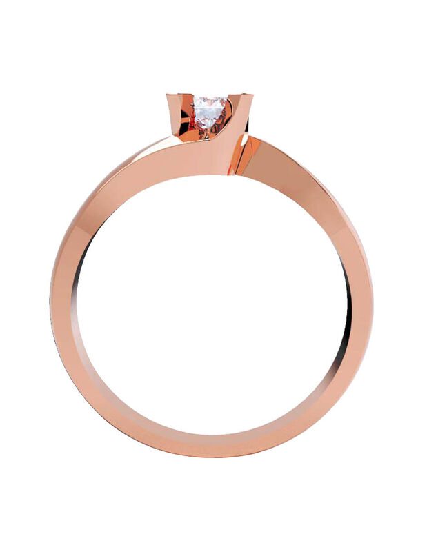 Anillo de Compromiso en Oro de 14K con Circonia... image number null