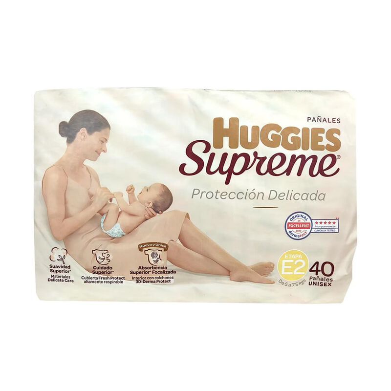 Huggies Supreme Pa&ntilde;al Unisex E2 40pz image number null