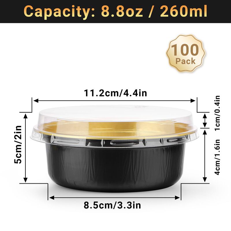 Cazuelas Desechables Beasea 100 Uds 260ml Negro... image number null
