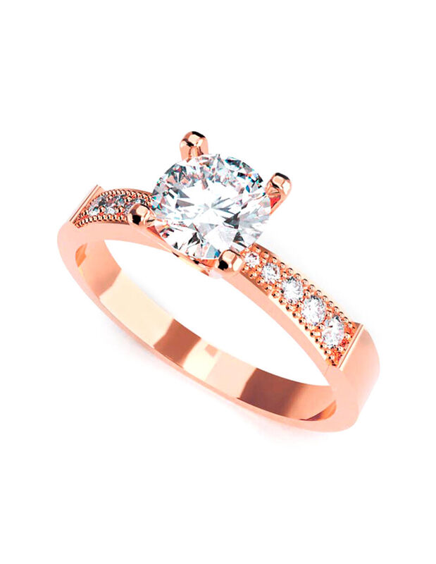 Anillo de Compromiso de 14K con Diamante de Lab... image number null