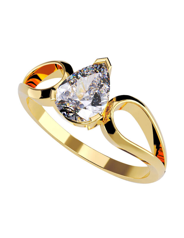 Anillo de Compromiso en Oro Amarillo 14K con Ci... image number null