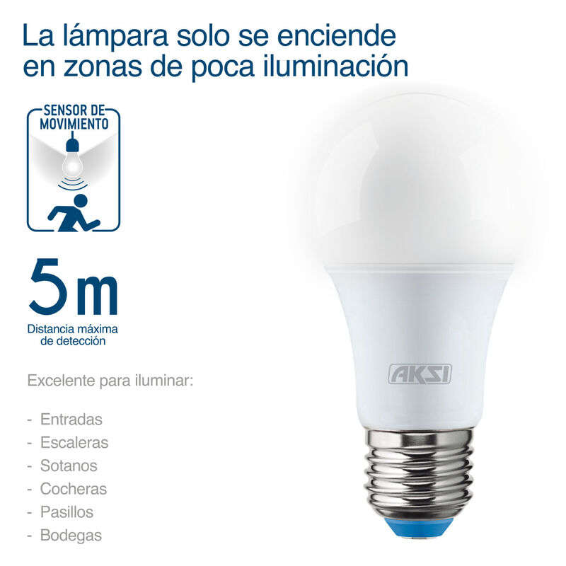 Pack de 10 focos LED Aksi 9W A19 con Sensor de ... image number null